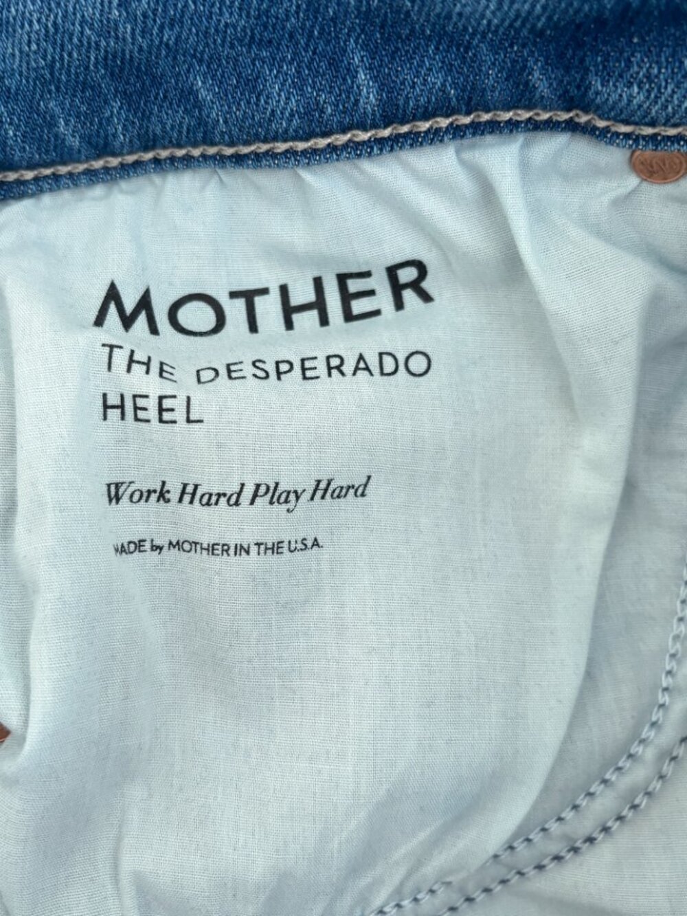 MOTHER The Desperado Heel Jeans in Work Hard Play Hard - Picture 12 of 13